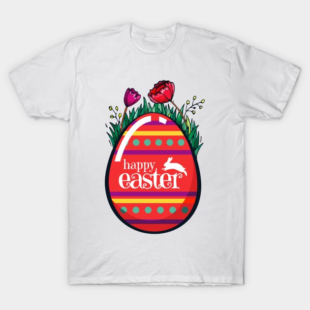 Happy Easter day. Red Easter Egg T-Shirt by lolisfresh